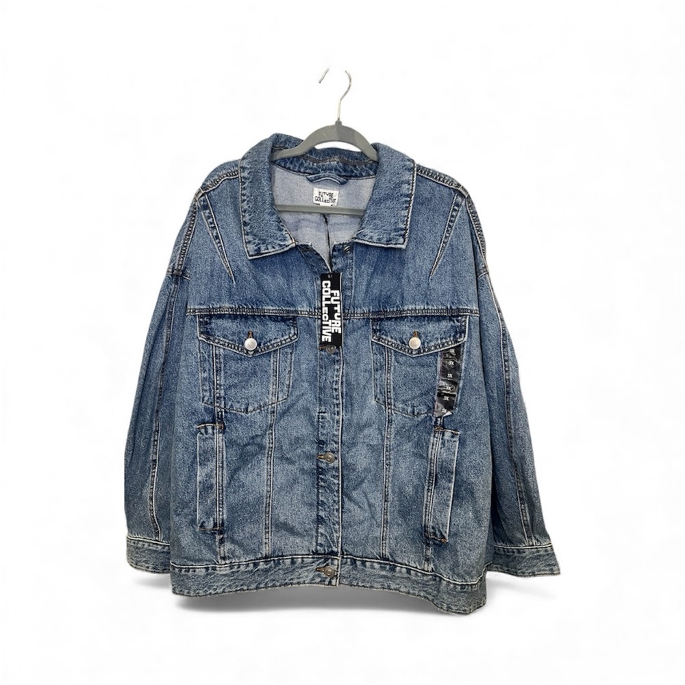 NWT Trendy Future Collective oversized denim jacket in size 3X